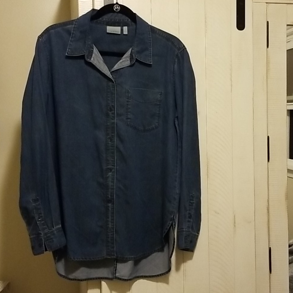 Athleta Denim button down sz Med